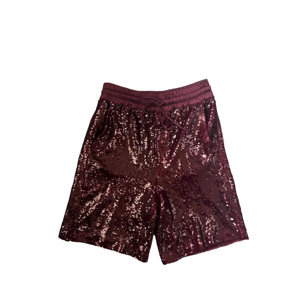 Zara High Waisted Sequin Shorts Burgundy Size XS - Picture 10 of 11
